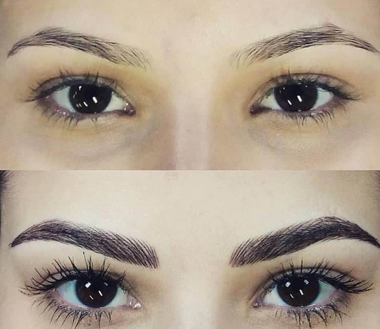 הסרת איפור קבוע בגבות בקריית אתא לפני ואחרי